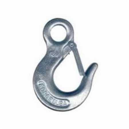 Slip Hook, 3900 Lb, Grade 43, Eyelet Attachment, 516 In, Carbon Steel, Zinc Plated